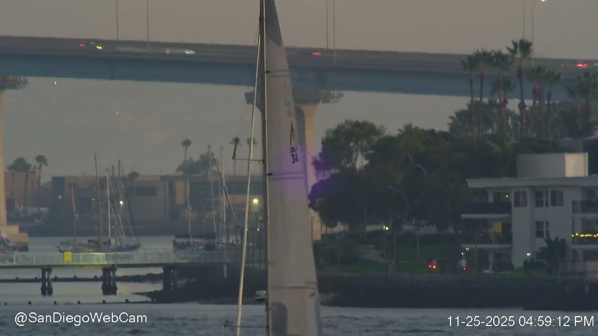 San Diego, Coronado Bridge & Sant Diego City & Bay Skyline View Live Cam - Downtown, San Diego, San Diego County, California, USA