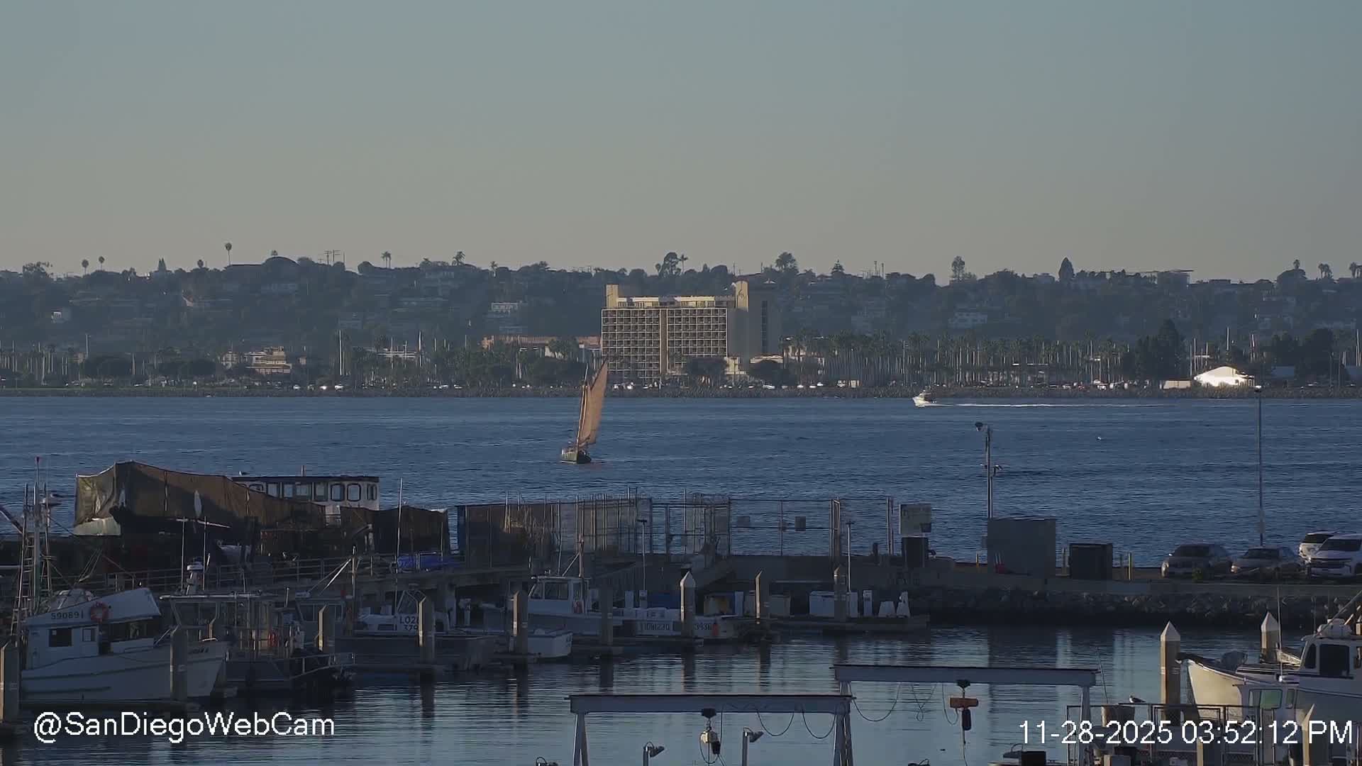 San Diego, Coronado Bridge & Sant Diego City & Bay Skyline View Live Cam - Downtown, San Diego, San Diego County, California, USA