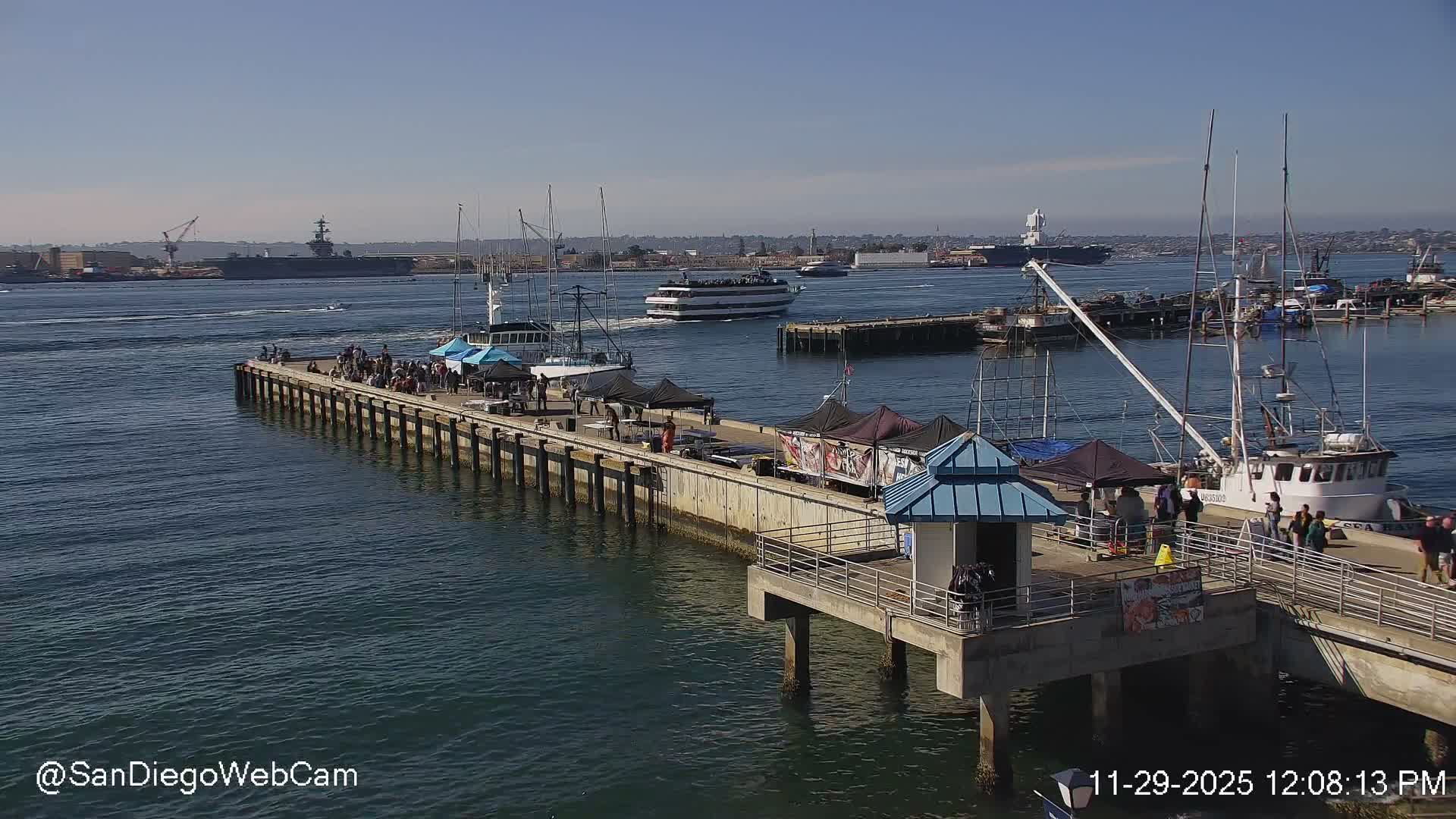 San Diego, Coronado Bridge & Sant Diego City & Bay Skyline View Live Cam - Downtown, San Diego, San Diego County, California, USA