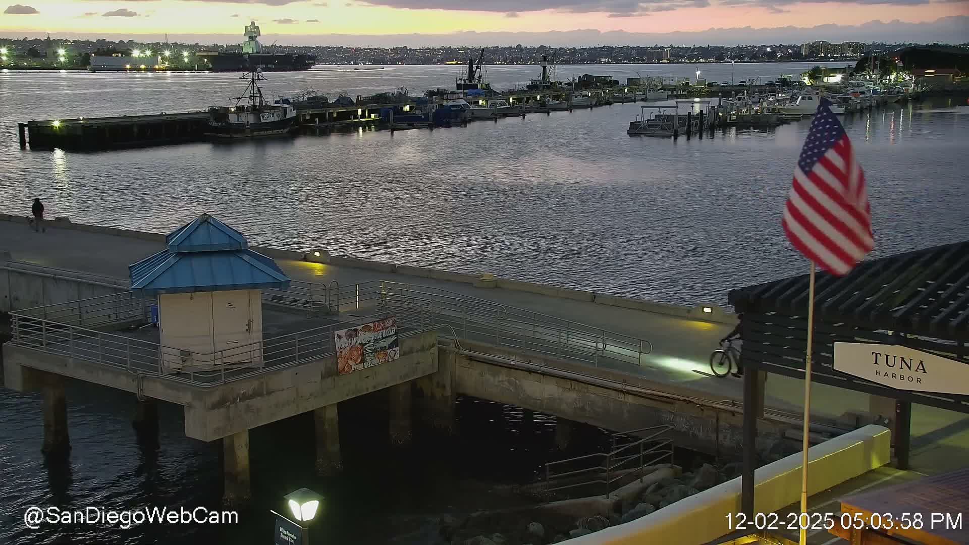 San Diego, Coronado Bridge & Sant Diego City & Bay Skyline View Live Cam - Downtown, San Diego, San Diego County, California, USA