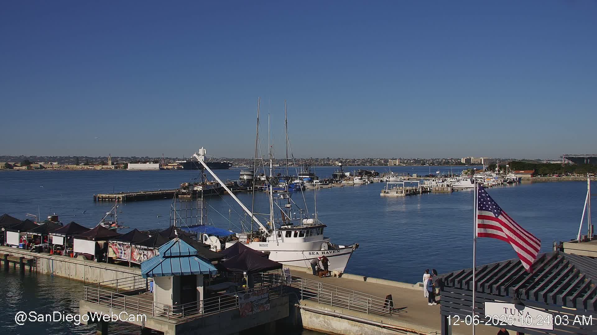 San Diego, Coronado Bridge & Sant Diego City & Bay Skyline View Live Cam - Downtown, San Diego, San Diego County, California, USA