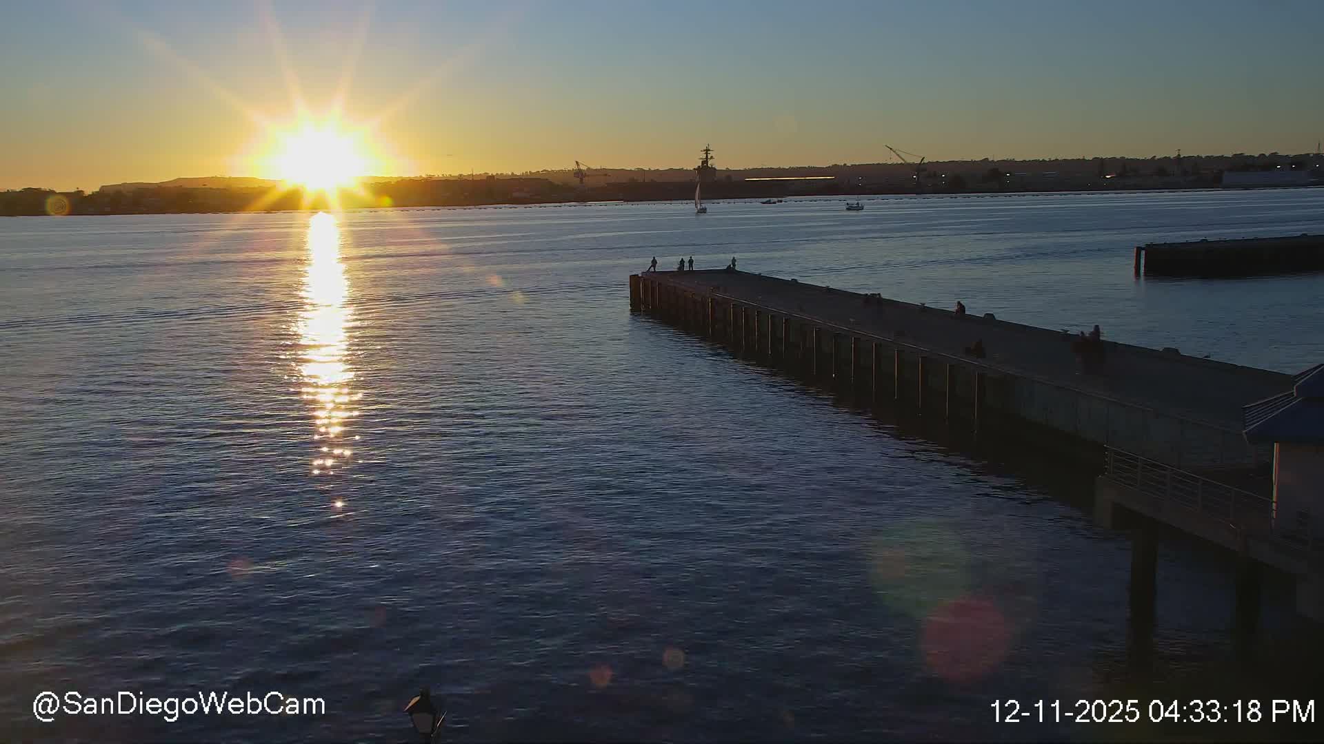 San Diego, Coronado Bridge & Sant Diego City & Bay Skyline View Live Cam - Downtown, San Diego, San Diego County, California, USA