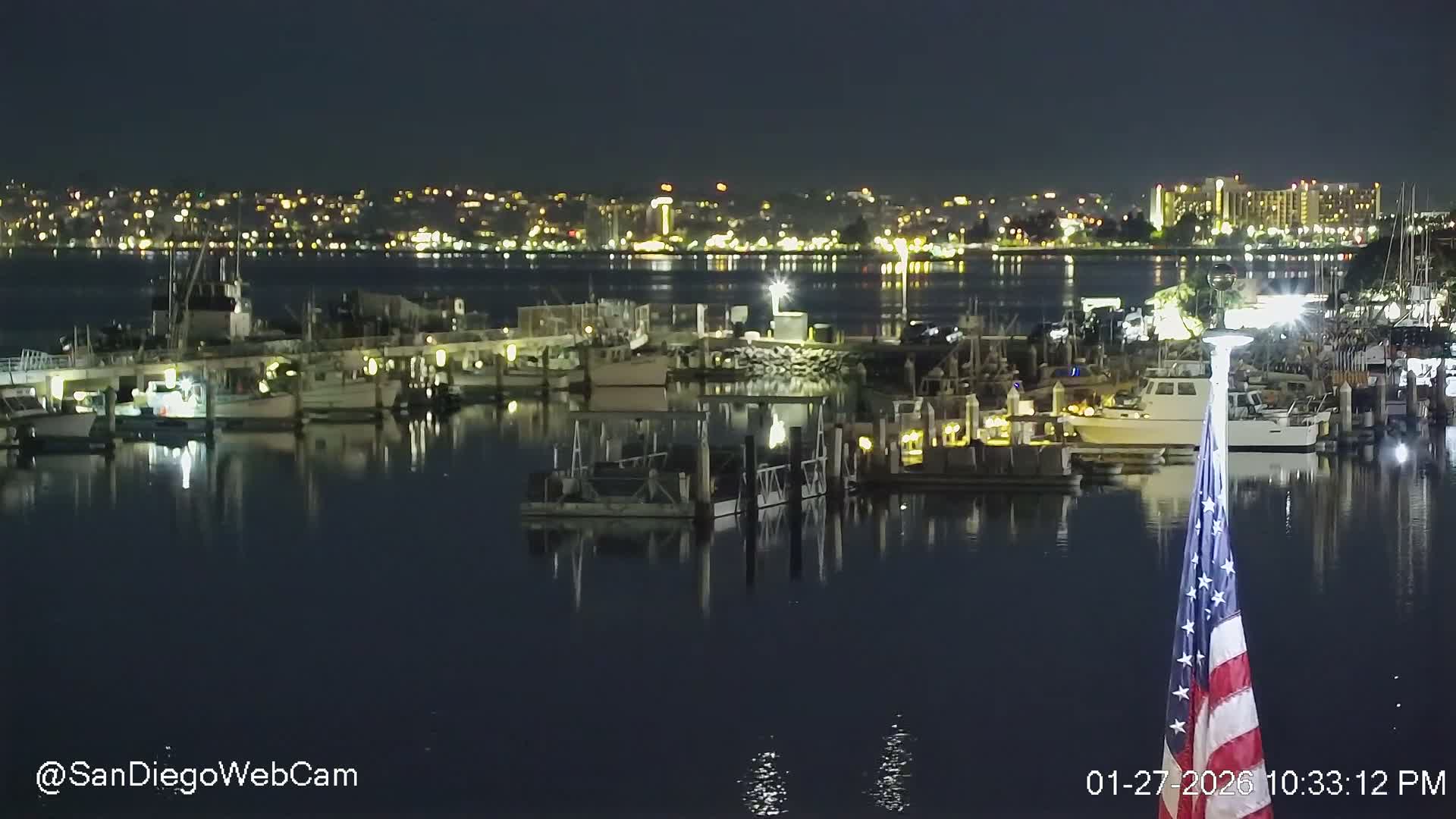 San Diego, Coronado Bridge & Sant Diego City & Bay Skyline View Live Cam - Downtown, San Diego, San Diego County, California, USA