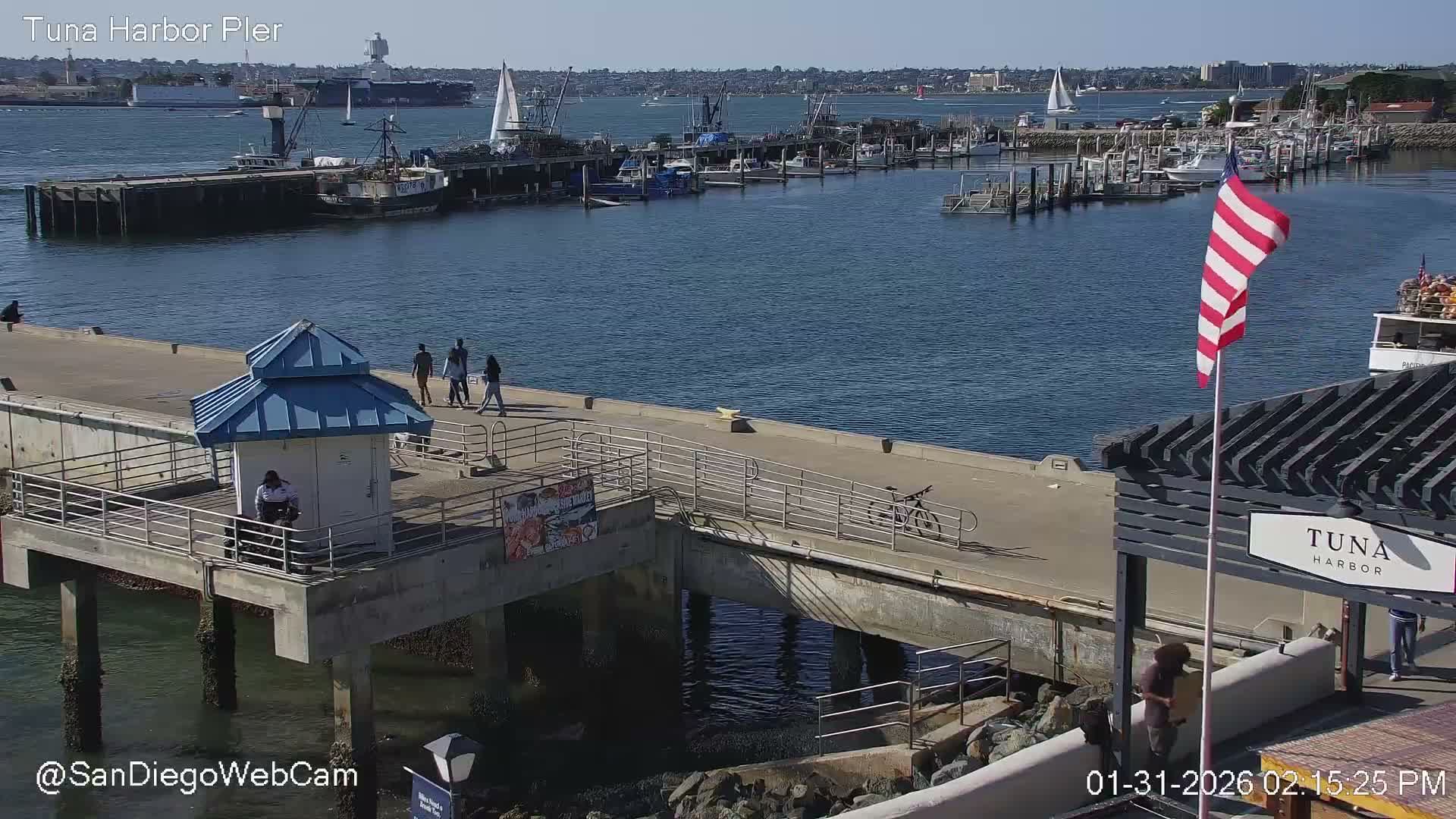 San Diego, Coronado Bridge & Sant Diego City & Bay Skyline View Live Cam - Downtown, San Diego, San Diego County, California, USA