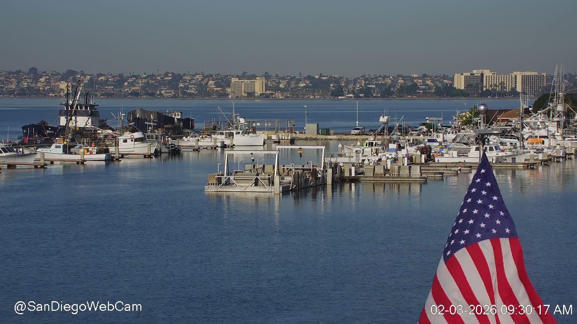 San Diego, Coronado Bridge & Sant Diego City & Bay Skyline View Live Cam - Downtown, San Diego, San Diego County, California, USA
