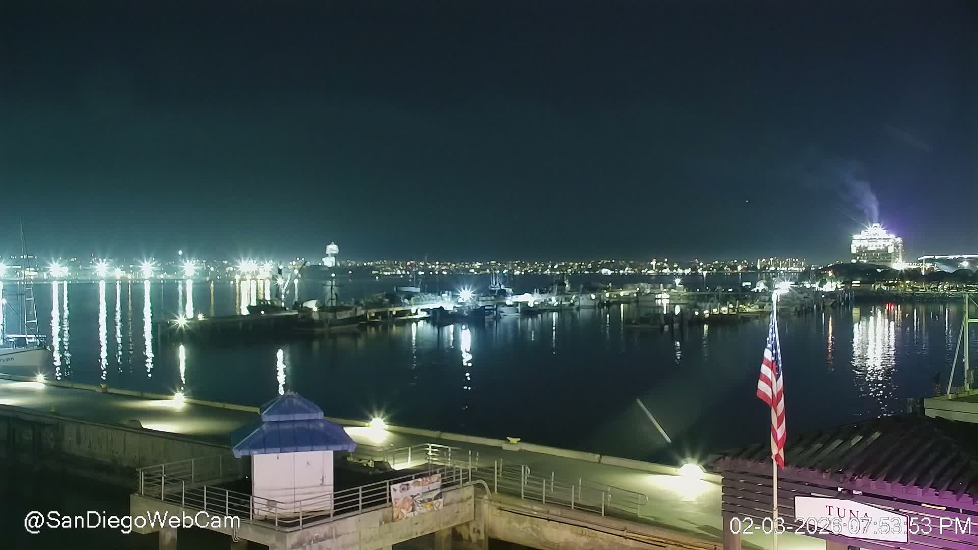 San Diego, Coronado Bridge & Sant Diego City & Bay Skyline View Live Cam - Downtown, San Diego, San Diego County, California, USA