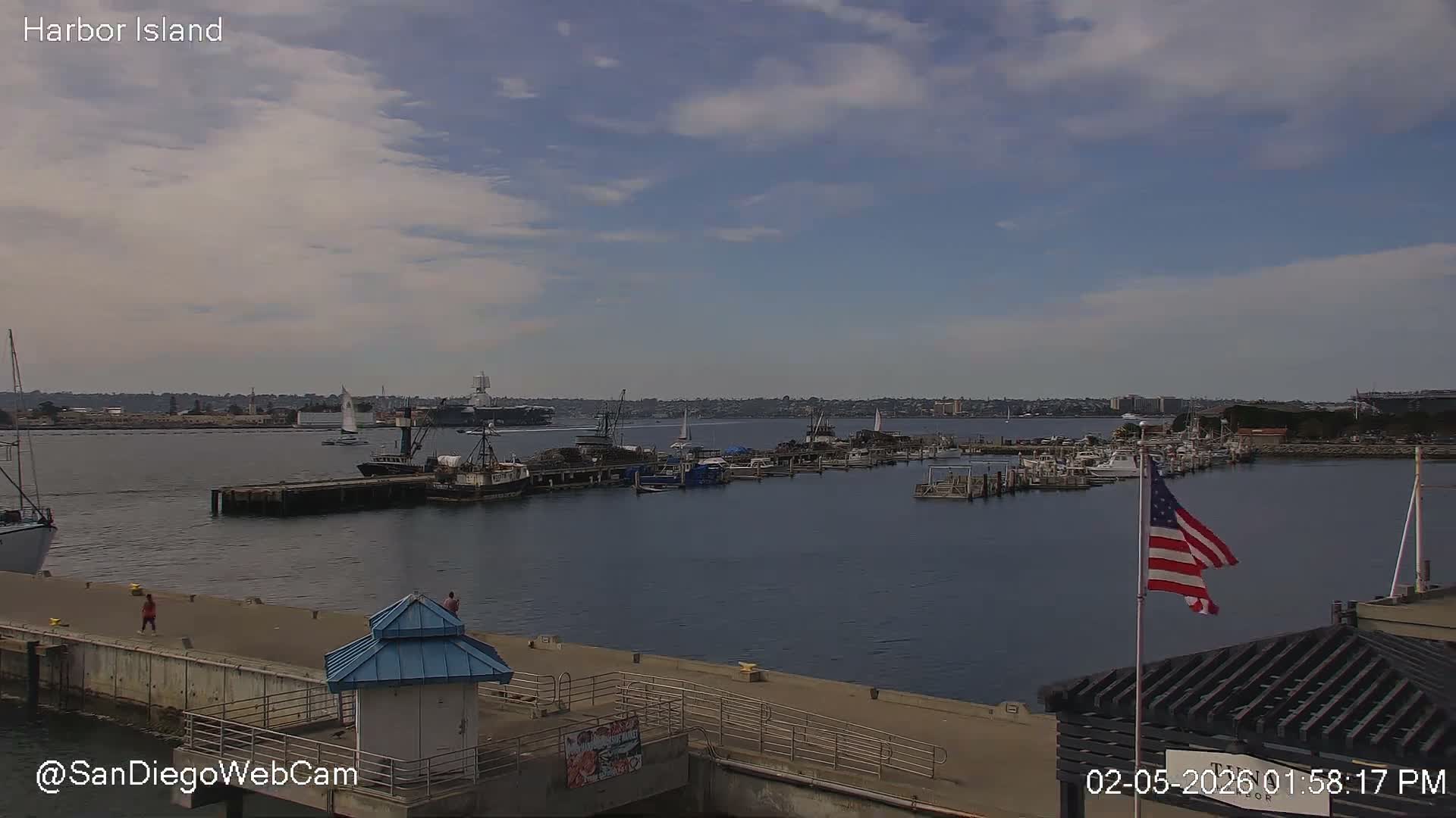 San Diego, Coronado Bridge & Sant Diego City & Bay Skyline View Live Cam - Downtown, San Diego, San Diego County, California, USA