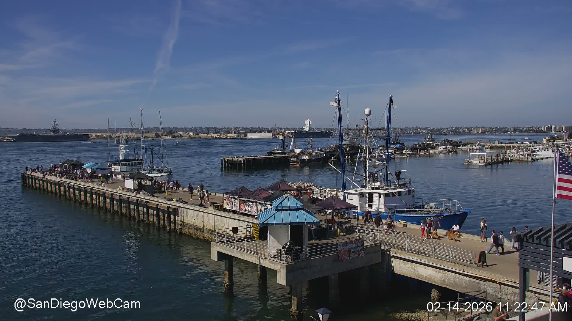 San Diego, Coronado Bridge & Sant Diego City & Bay Skyline View Live Cam - Downtown, San Diego, San Diego County, California, USA