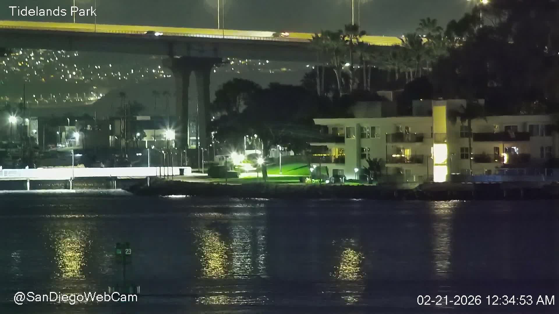 San Diego, Coronado Bridge & Sant Diego City & Bay Skyline View Live Cam - Downtown, San Diego, San Diego County, California, USA
