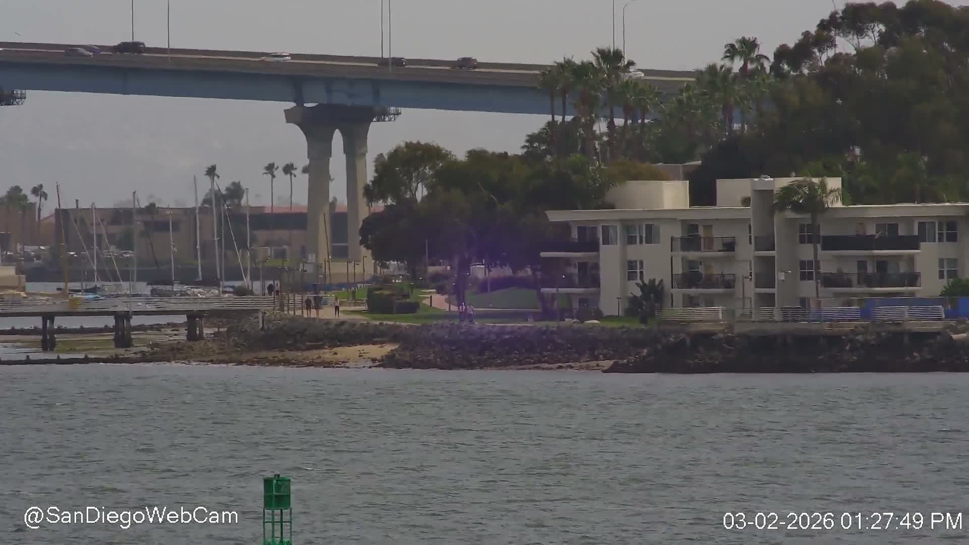 San Diego, Coronado Bridge & Sant Diego City & Bay Skyline View Live Cam - Downtown, San Diego, San Diego County, California, USA