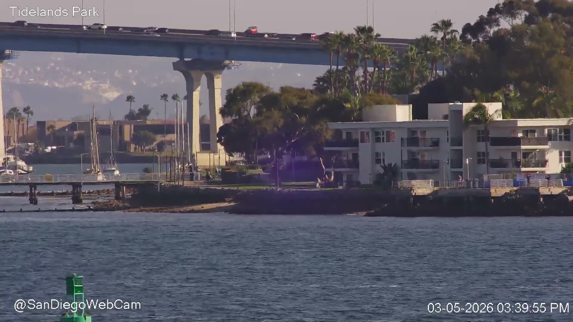 San Diego, Coronado Bridge & Sant Diego City & Bay Skyline View Live Cam - Downtown, San Diego, San Diego County, California, USA