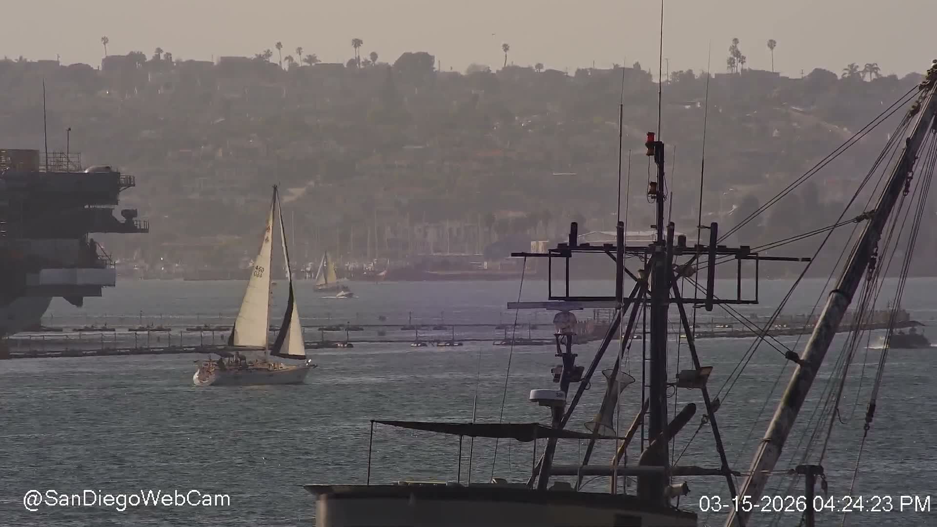 San Diego, Coronado Bridge & Sant Diego City & Bay Skyline View Live Cam - Downtown, San Diego, San Diego County, California, USA
