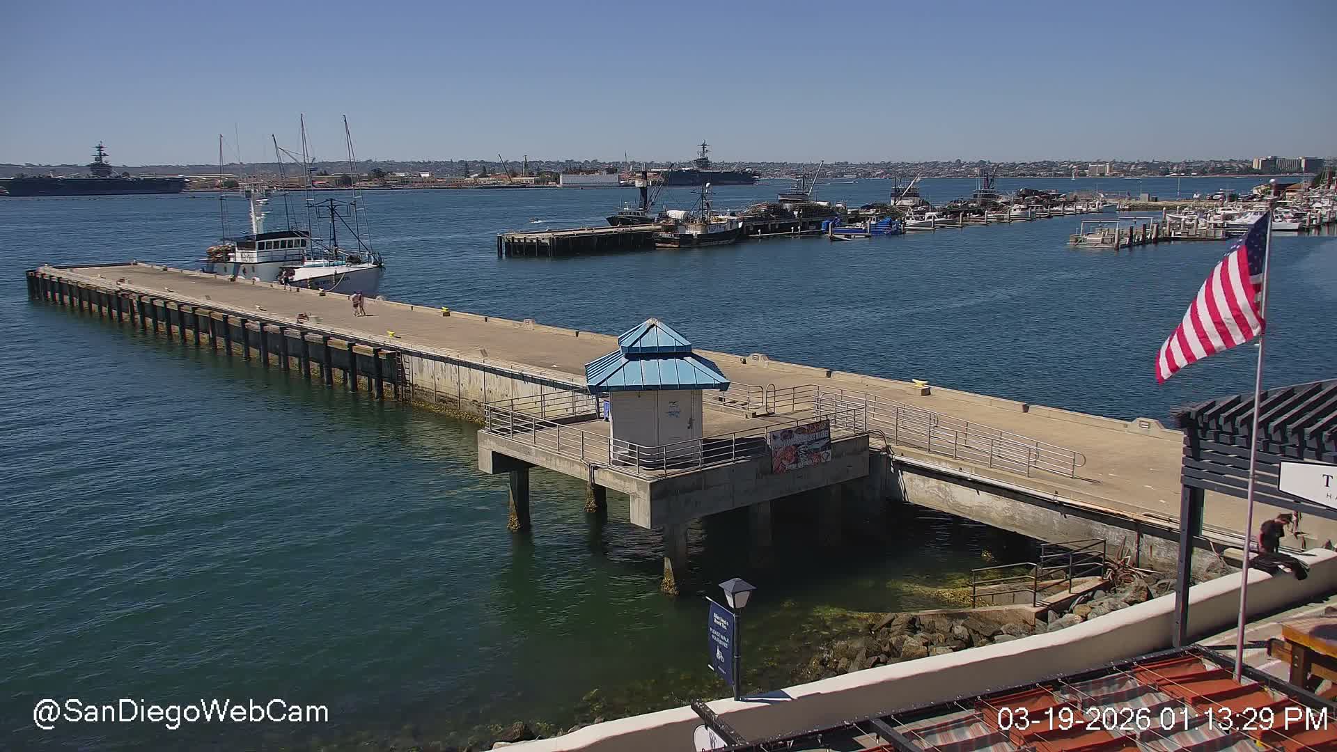 San Diego, Coronado Bridge & Sant Diego City & Bay Skyline View Live Cam - Downtown, San Diego, San Diego County, California, USA