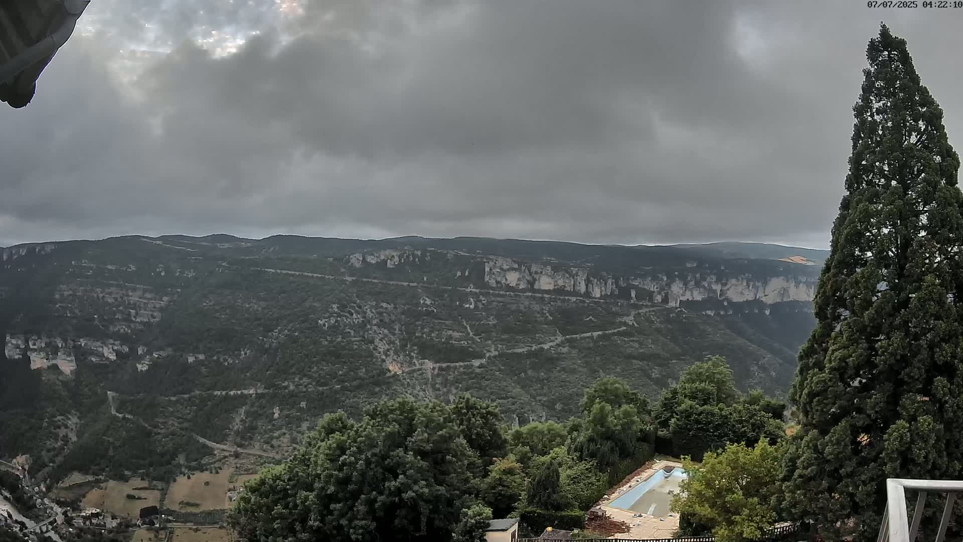 Les Gorges du Tarn (The Gorges of Tarn) View from Saint-Romme-de-Dolan Village Live Cam - Florac, Lozère, Occitanie, France