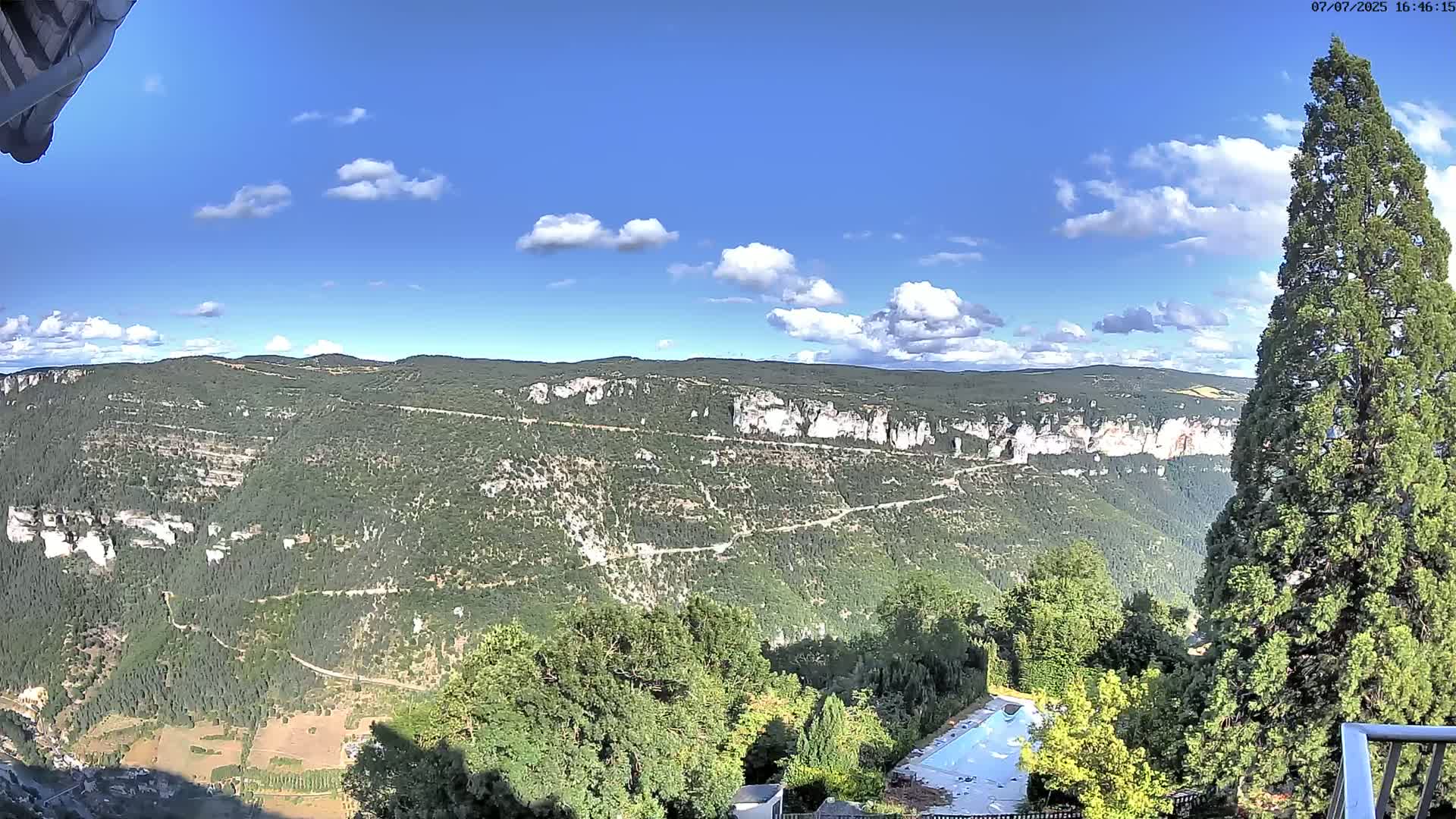 Les Gorges du Tarn (The Gorges of Tarn) View from Saint-Romme-de-Dolan Village Live Cam - Florac, Lozère, Occitanie, France