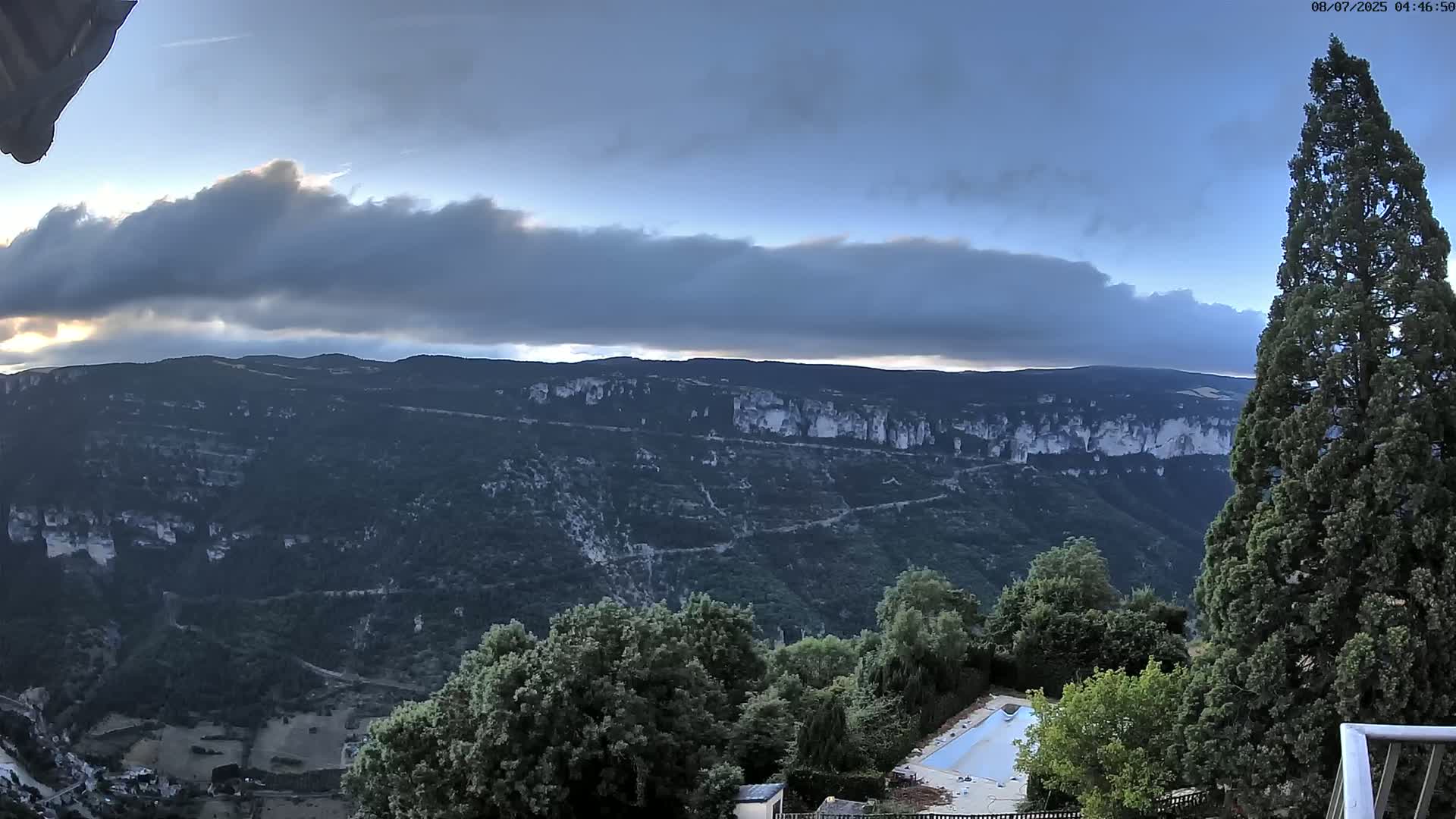 Les Gorges du Tarn (The Gorges of Tarn) View from Saint-Romme-de-Dolan Village Live Cam - Florac, Lozère, Occitanie, France