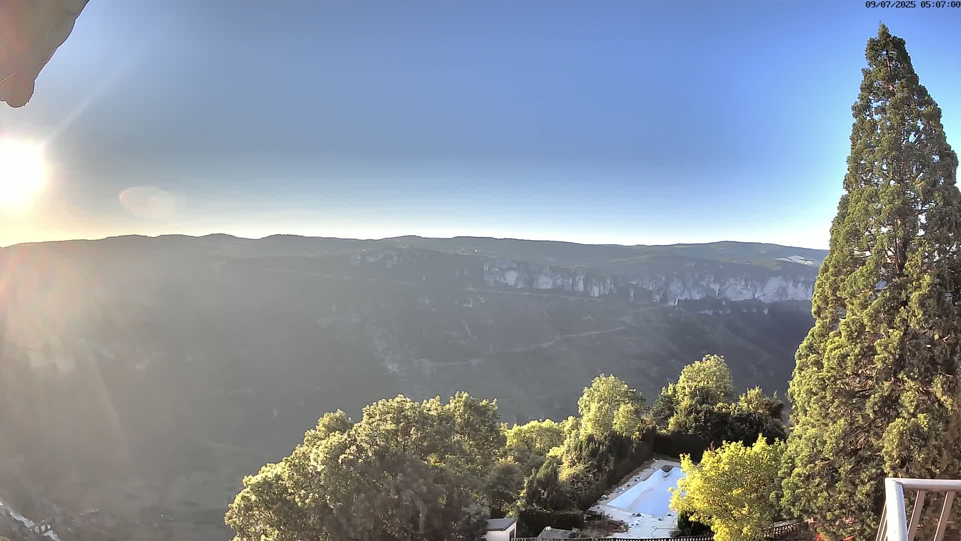Les Gorges du Tarn (The Gorges of Tarn) View from Saint-Romme-de-Dolan Village Live Cam - Florac, Lozère, Occitanie, France