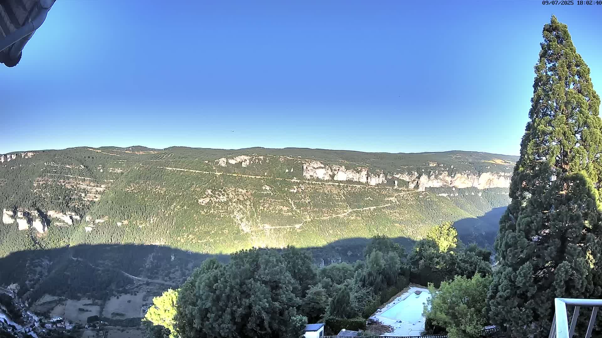 Les Gorges du Tarn (The Gorges of Tarn) View from Saint-Romme-de-Dolan Village Live Cam - Florac, Lozère, Occitanie, France