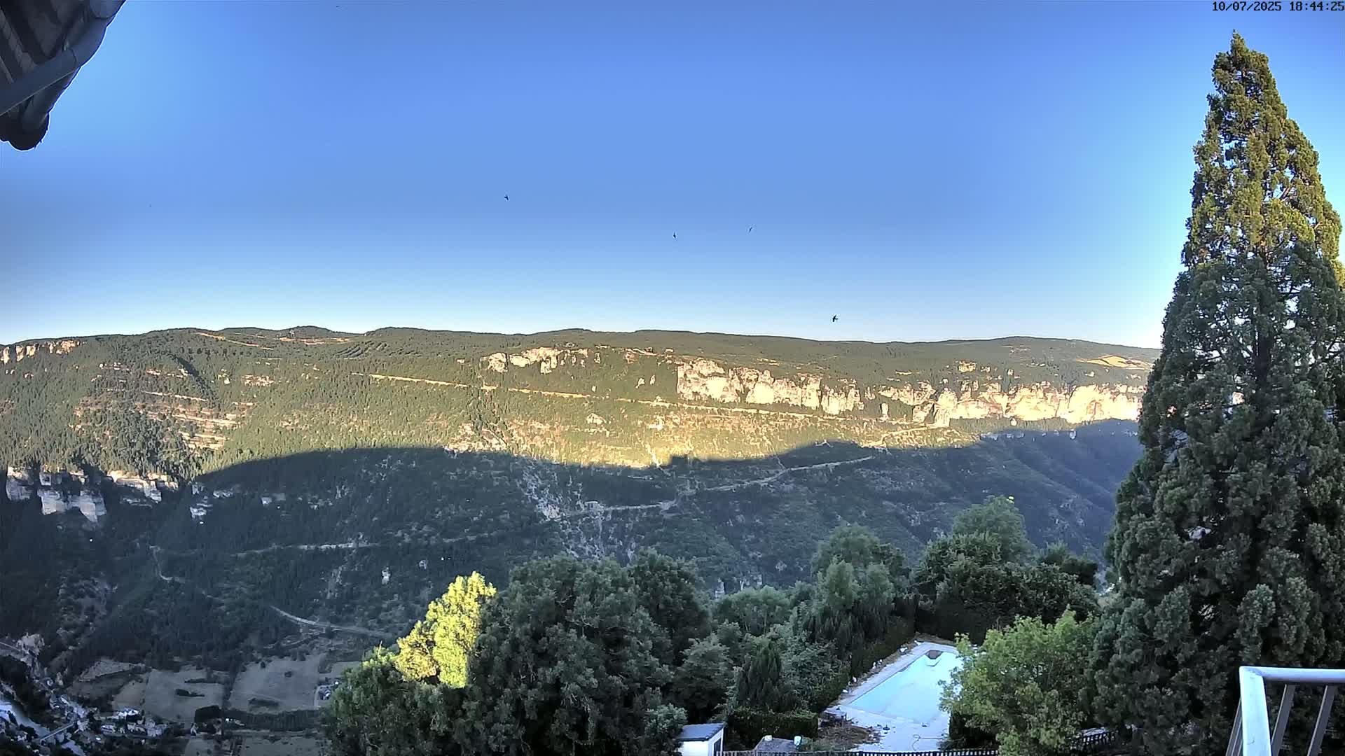Les Gorges du Tarn (The Gorges of Tarn) View from Saint-Romme-de-Dolan Village Live Cam - Florac, Lozère, Occitanie, France