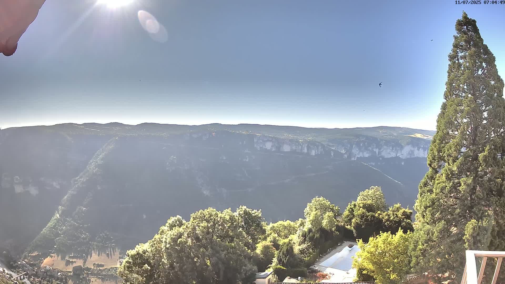 Les Gorges du Tarn (The Gorges of Tarn) View from Saint-Romme-de-Dolan Village Live Cam - Florac, Lozère, Occitanie, France