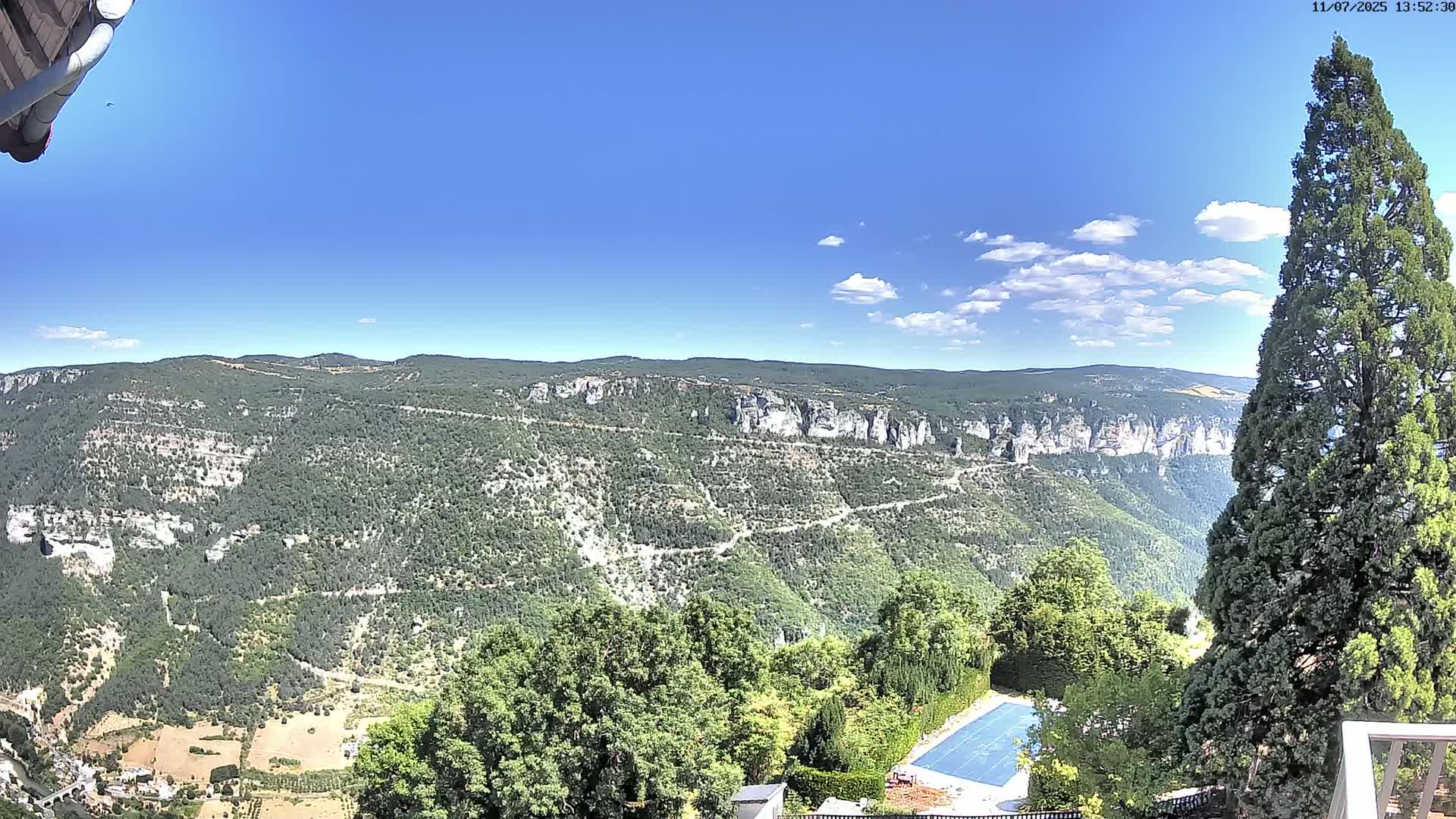 Les Gorges du Tarn (The Gorges of Tarn) View from Saint-Romme-de-Dolan Village Live Cam - Florac, Lozère, Occitanie, France