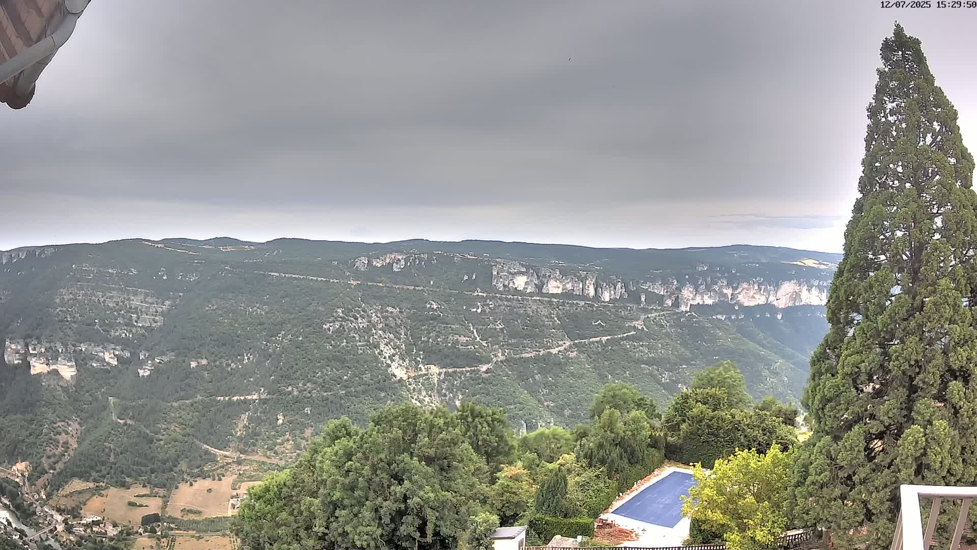 Les Gorges du Tarn (The Gorges of Tarn) View from Saint-Romme-de-Dolan Village Live Cam - Florac, Lozère, Occitanie, France