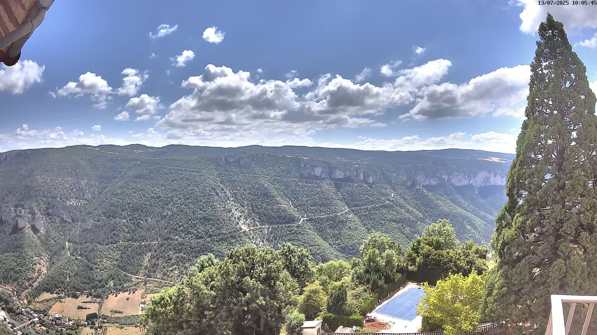 Les Gorges du Tarn (The Gorges of Tarn) View from Saint-Romme-de-Dolan Village Live Cam - Florac, Lozère, Occitanie, France