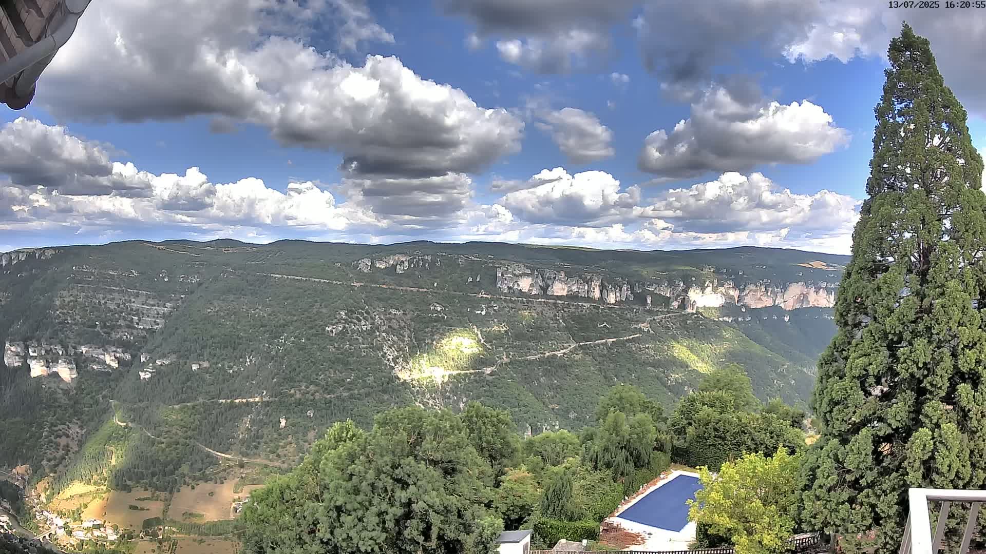 Les Gorges du Tarn (The Gorges of Tarn) View from Saint-Romme-de-Dolan Village Live Cam - Florac, Lozère, Occitanie, France