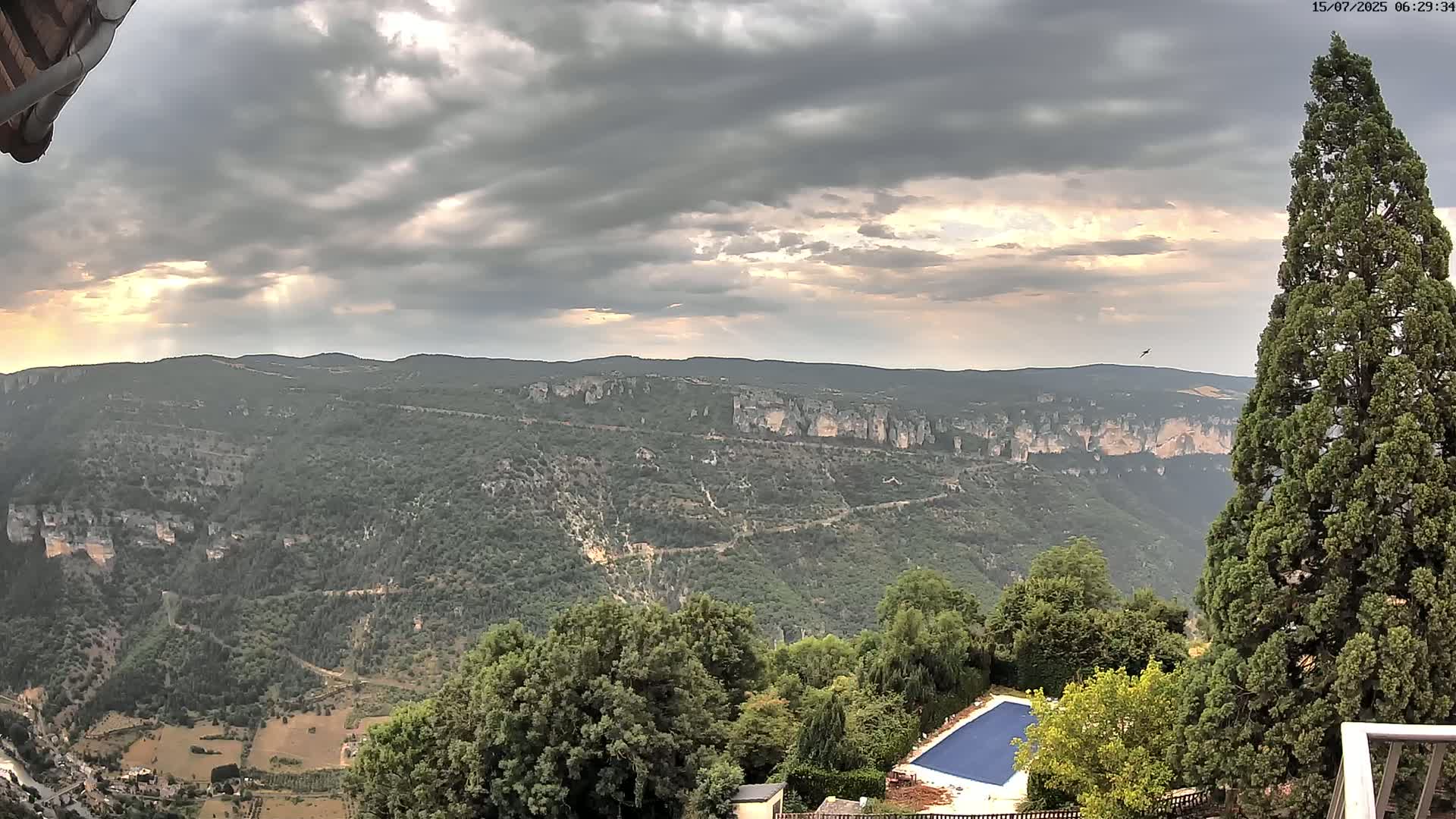 Les Gorges du Tarn (The Gorges of Tarn) View from Saint-Romme-de-Dolan Village Live Cam - Florac, Lozère, Occitanie, France