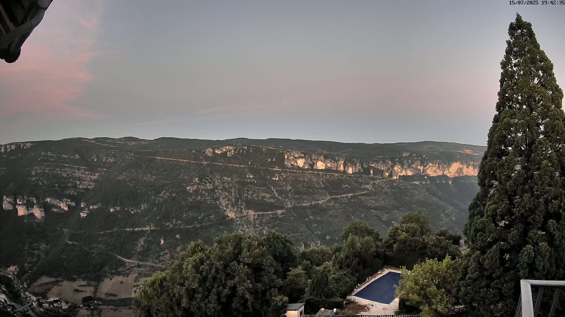 Les Gorges du Tarn (The Gorges of Tarn) View from Saint-Romme-de-Dolan Village Live Cam - Florac, Lozère, Occitanie, France