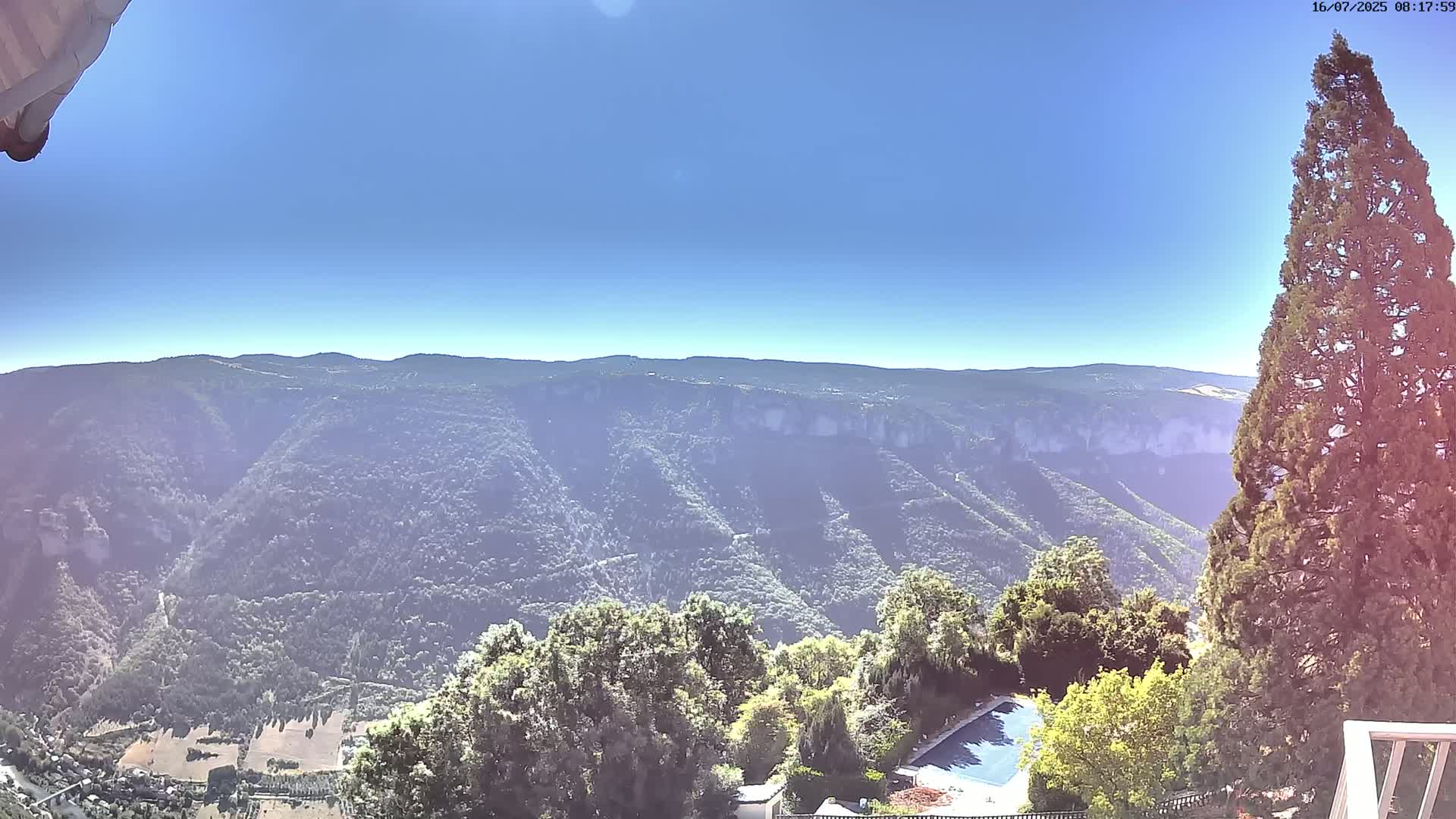 Les Gorges du Tarn (The Gorges of Tarn) View from Saint-Romme-de-Dolan Village Live Cam - Florac, Lozère, Occitanie, France