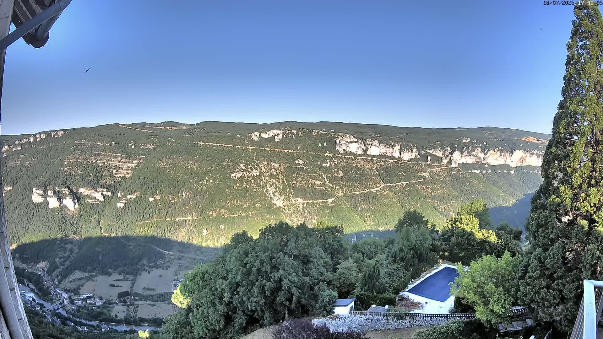Les Gorges du Tarn (The Gorges of Tarn) View from Saint-Romme-de-Dolan Village Live Cam - Florac, Lozère, Occitanie, France