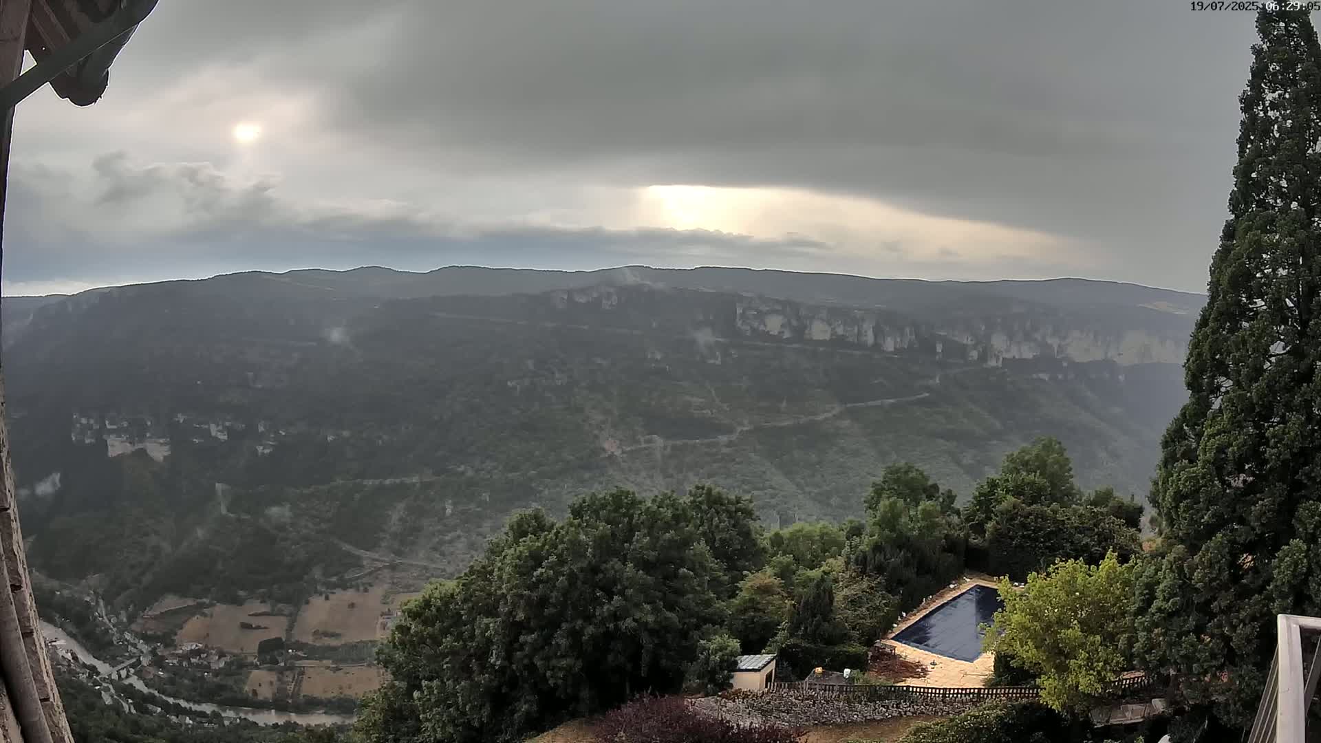 Les Gorges du Tarn (The Gorges of Tarn) View from Saint-Romme-de-Dolan Village Live Cam - Florac, Lozère, Occitanie, France