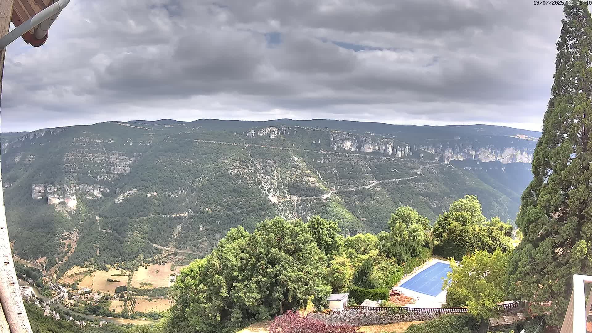 Les Gorges du Tarn (The Gorges of Tarn) View from Saint-Romme-de-Dolan Village Live Cam - Florac, Lozère, Occitanie, France