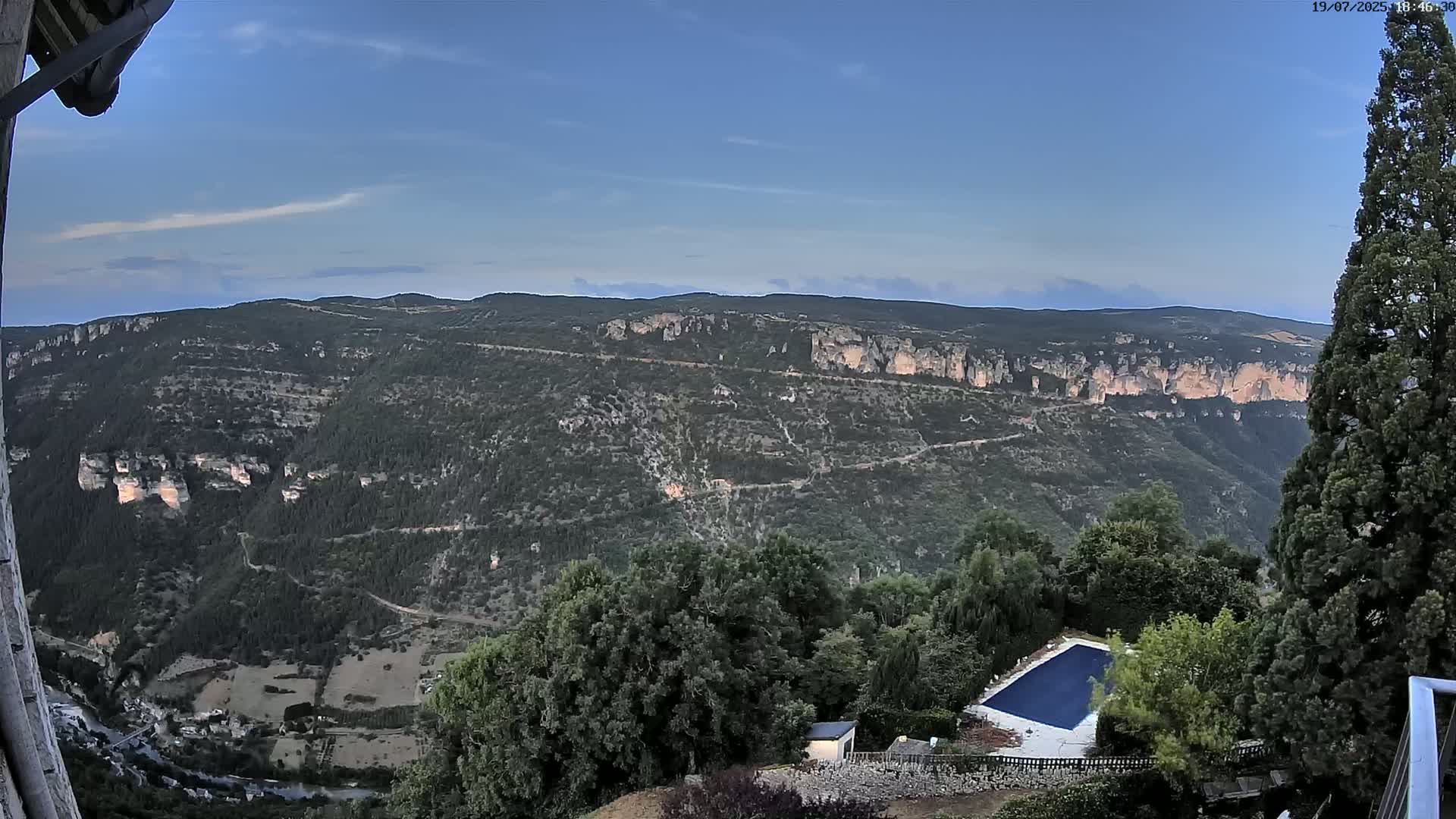 Les Gorges du Tarn (The Gorges of Tarn) View from Saint-Romme-de-Dolan Village Live Cam - Florac, Lozère, Occitanie, France