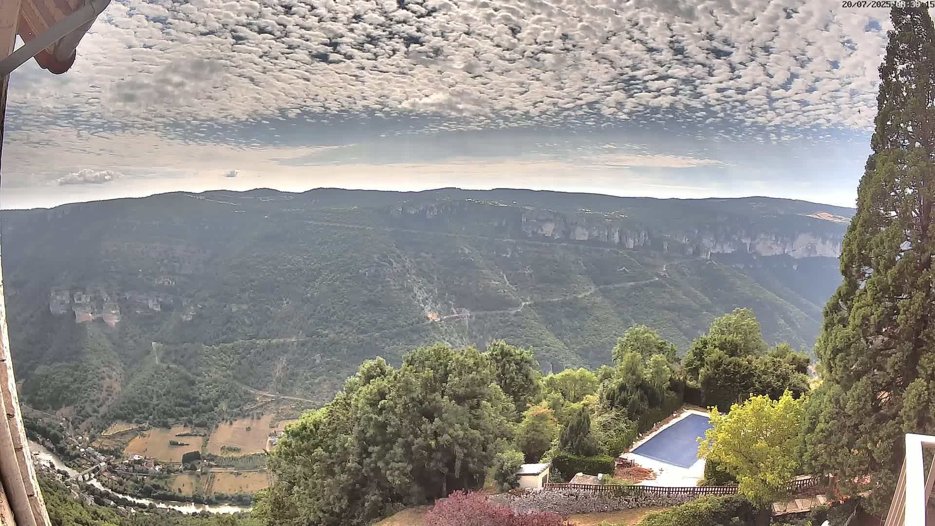 Les Gorges du Tarn (The Gorges of Tarn) View from Saint-Romme-de-Dolan Village Live Cam - Florac, Lozère, Occitanie, France