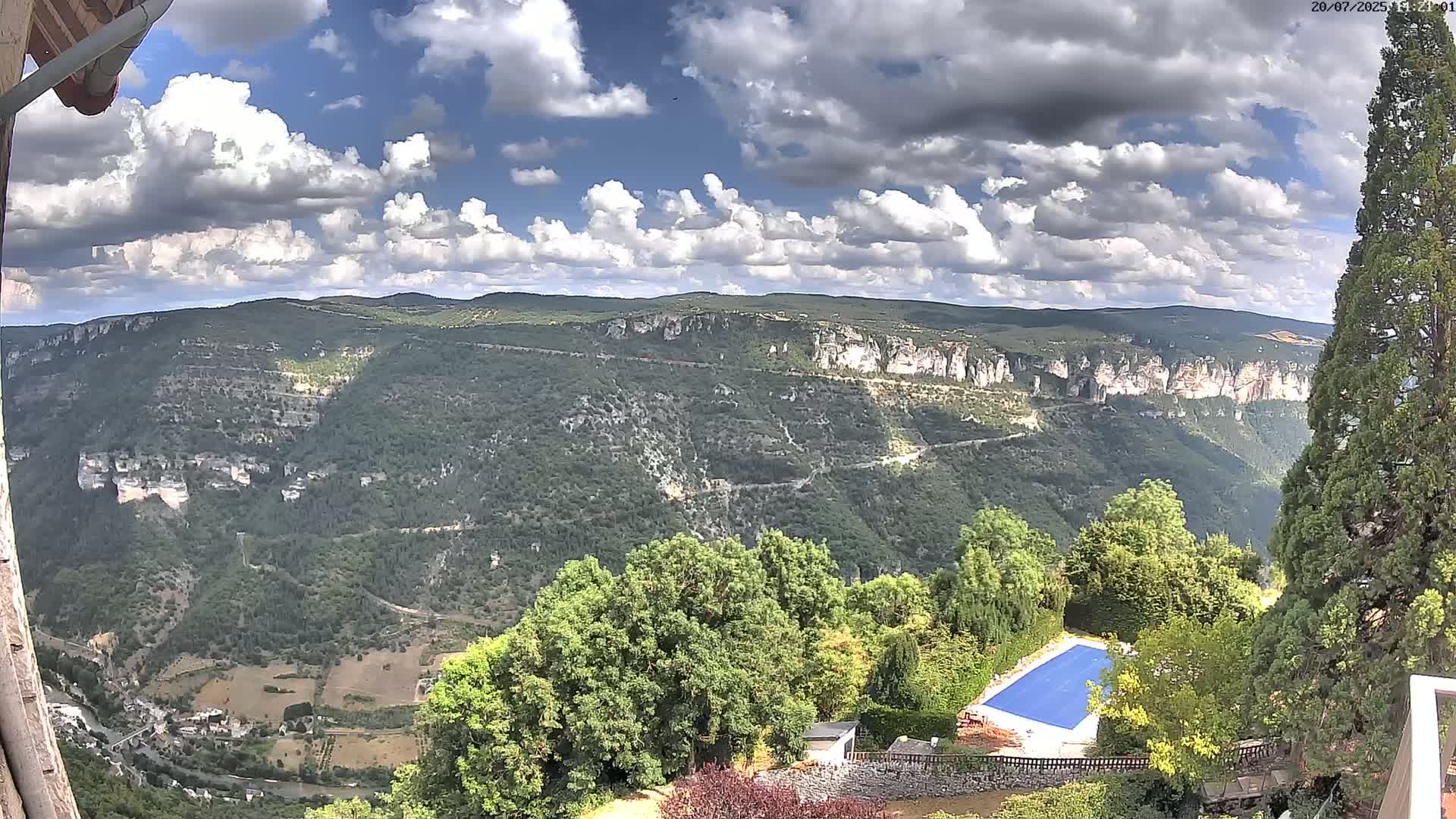 Les Gorges du Tarn (The Gorges of Tarn) View from Saint-Romme-de-Dolan Village Live Cam - Florac, Lozère, Occitanie, France
