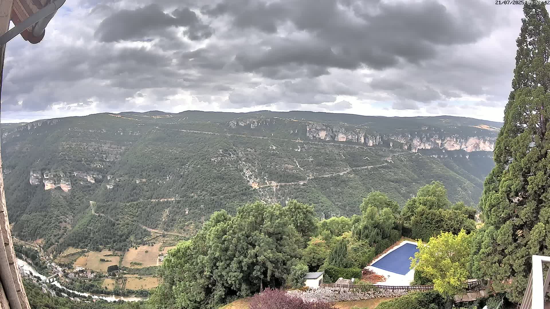 Les Gorges du Tarn (The Gorges of Tarn) View from Saint-Romme-de-Dolan Village Live Cam - Florac, Lozère, Occitanie, France