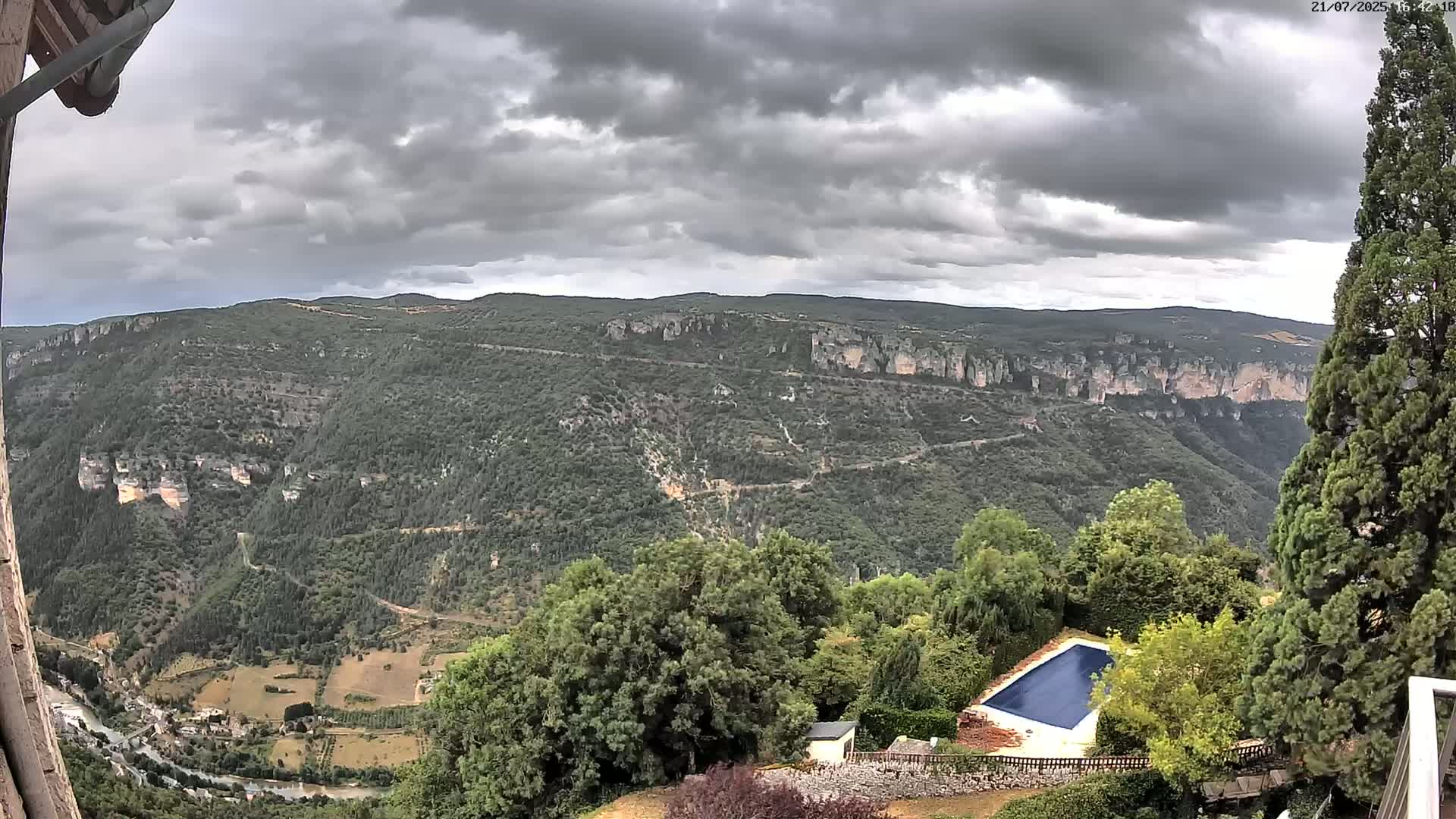 Les Gorges du Tarn (The Gorges of Tarn) View from Saint-Romme-de-Dolan Village Live Cam - Florac, Lozère, Occitanie, France