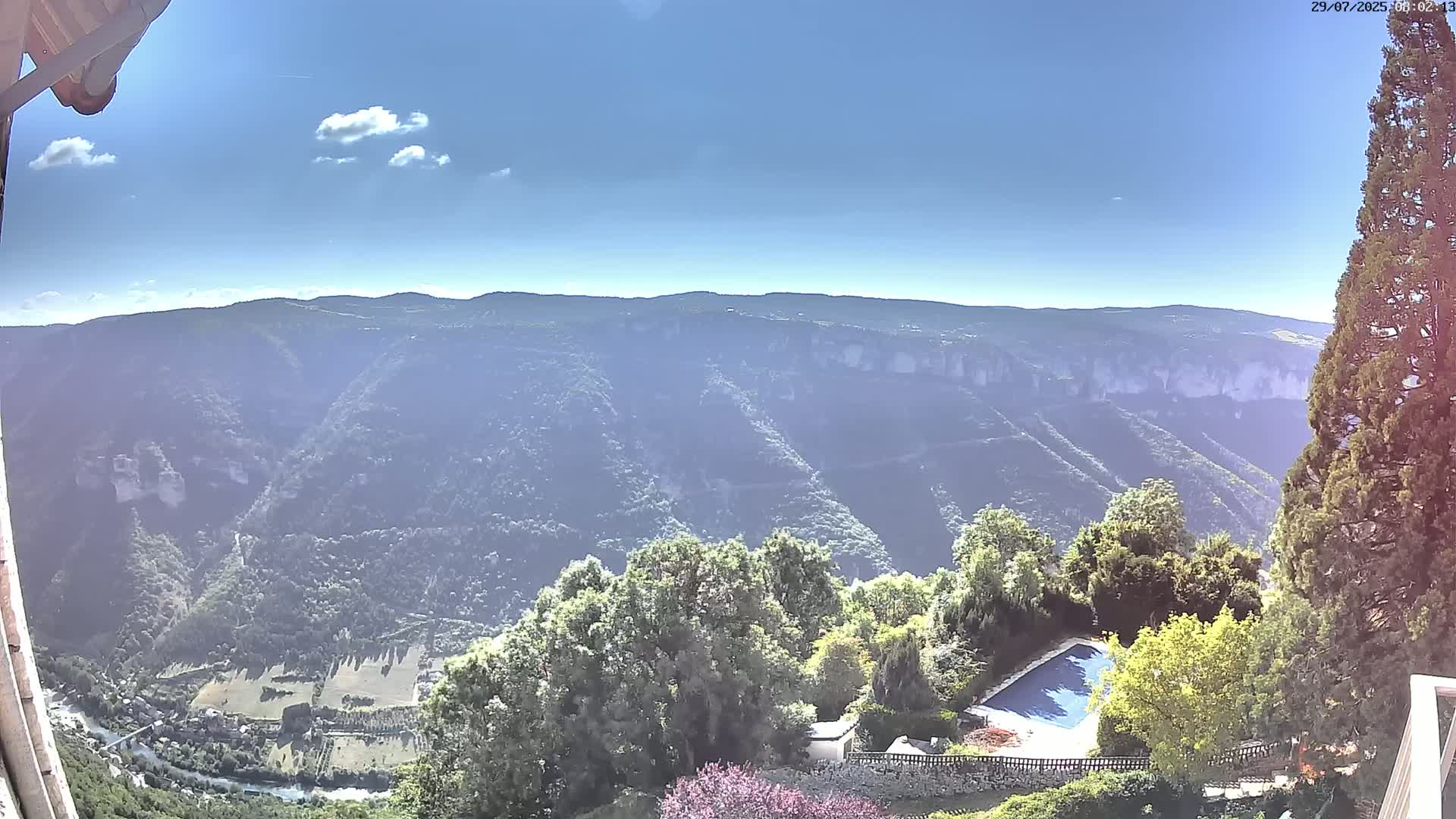 Les Gorges du Tarn (The Gorges of Tarn) View from Saint-Romme-de-Dolan Village Live Cam - Florac, Lozère, Occitanie, France