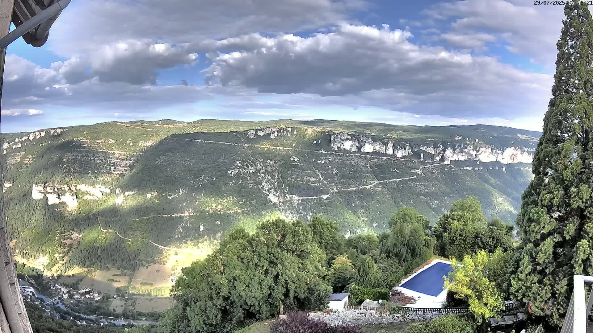 Les Gorges du Tarn (The Gorges of Tarn) View from Saint-Romme-de-Dolan Village Live Cam - Florac, Lozère, Occitanie, France