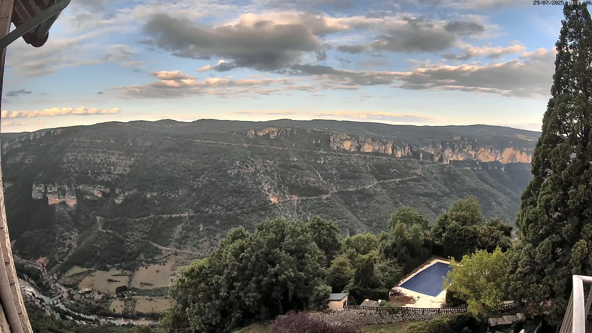 Les Gorges du Tarn (The Gorges of Tarn) View from Saint-Romme-de-Dolan Village Live Cam - Florac, Lozère, Occitanie, France