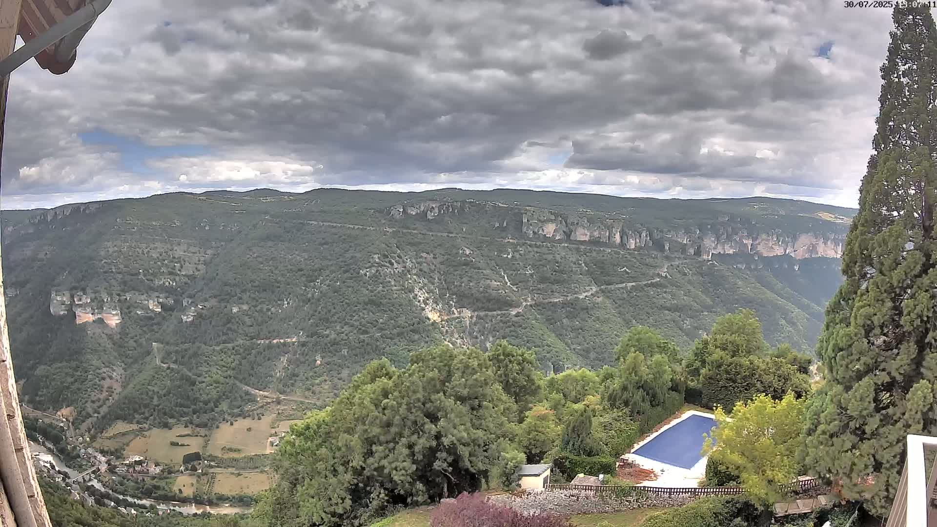 Les Gorges du Tarn (The Gorges of Tarn) View from Saint-Romme-de-Dolan Village Live Cam - Florac, Lozère, Occitanie, France