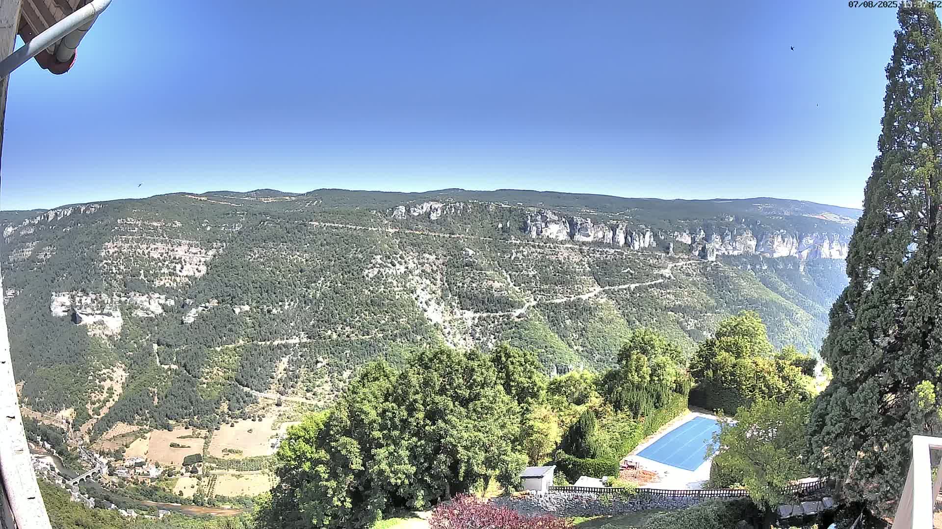 Les Gorges du Tarn (The Gorges of Tarn) View from Saint-Romme-de-Dolan Village Live Cam - Florac, Lozère, Occitanie, France