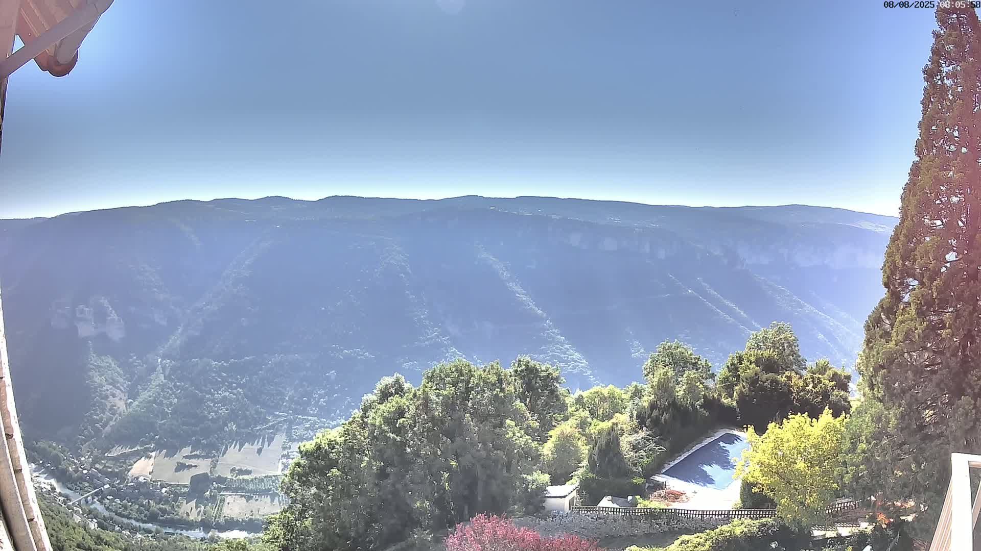 Les Gorges du Tarn (The Gorges of Tarn) View from Saint-Romme-de-Dolan Village Live Cam - Florac, Lozère, Occitanie, France