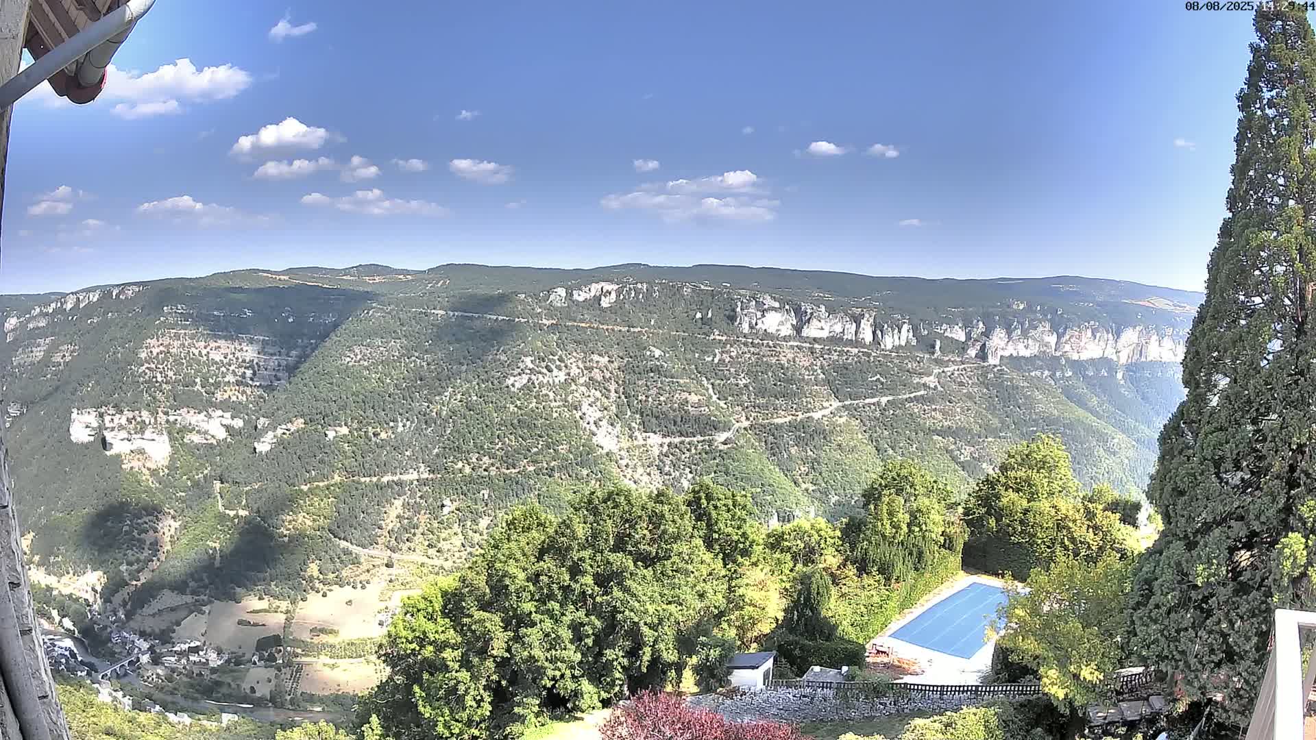 Les Gorges du Tarn (The Gorges of Tarn) View from Saint-Romme-de-Dolan Village Live Cam - Florac, Lozère, Occitanie, France