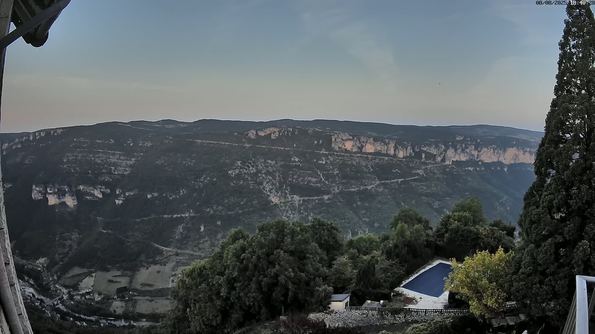 Les Gorges du Tarn (The Gorges of Tarn) View from Saint-Romme-de-Dolan Village Live Cam - Florac, Lozère, Occitanie, France
