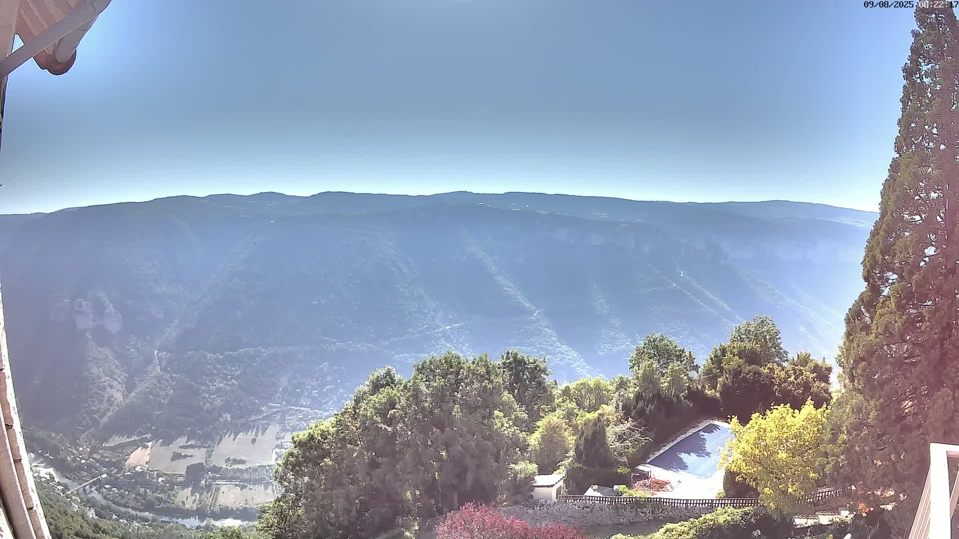 Les Gorges du Tarn (The Gorges of Tarn) View from Saint-Romme-de-Dolan Village Live Cam - Florac, Lozère, Occitanie, France