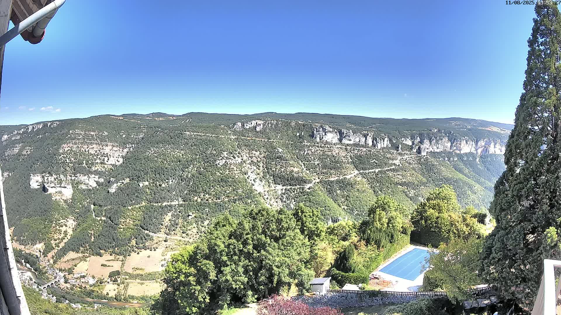 Les Gorges du Tarn (The Gorges of Tarn) View from Saint-Romme-de-Dolan Village Live Cam - Florac, Lozère, Occitanie, France