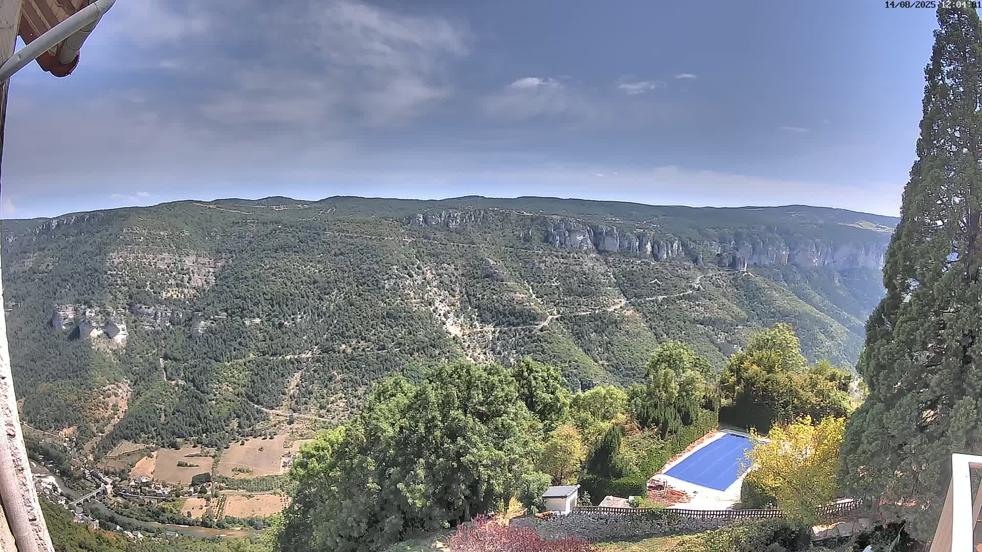 Les Gorges du Tarn (The Gorges of Tarn) View from Saint-Romme-de-Dolan Village Live Cam - Florac, Lozère, Occitanie, France